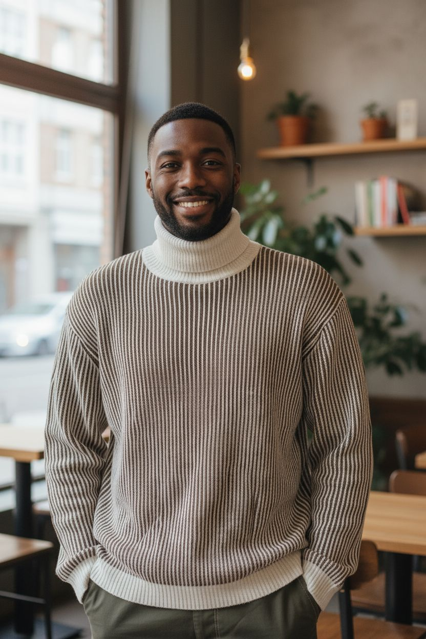 Mens Native Youth Polar Neck Sweater/Jersey