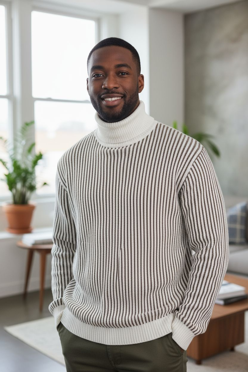 Mens Native Youth Polar Neck Sweater/Jersey - Image 4