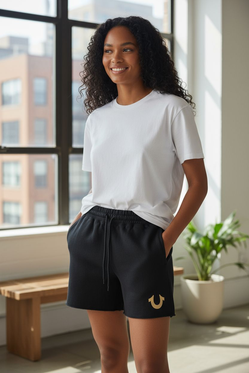 Ladies True Religion Foil Shorts