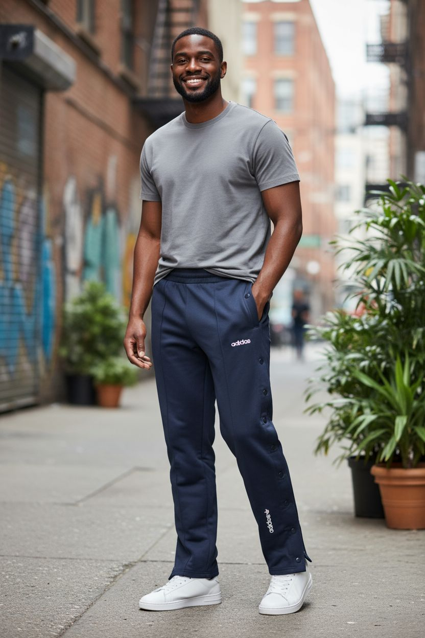 Mens Adidas Snap Up Sweatpants - Image 5