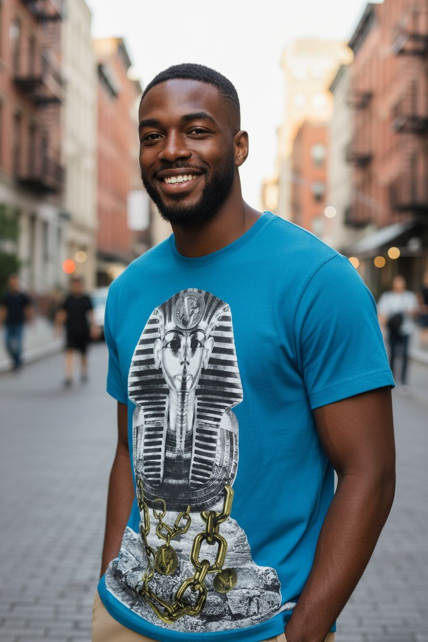 Mens Versace Egyptian Print SS T-Shirt - Image 3