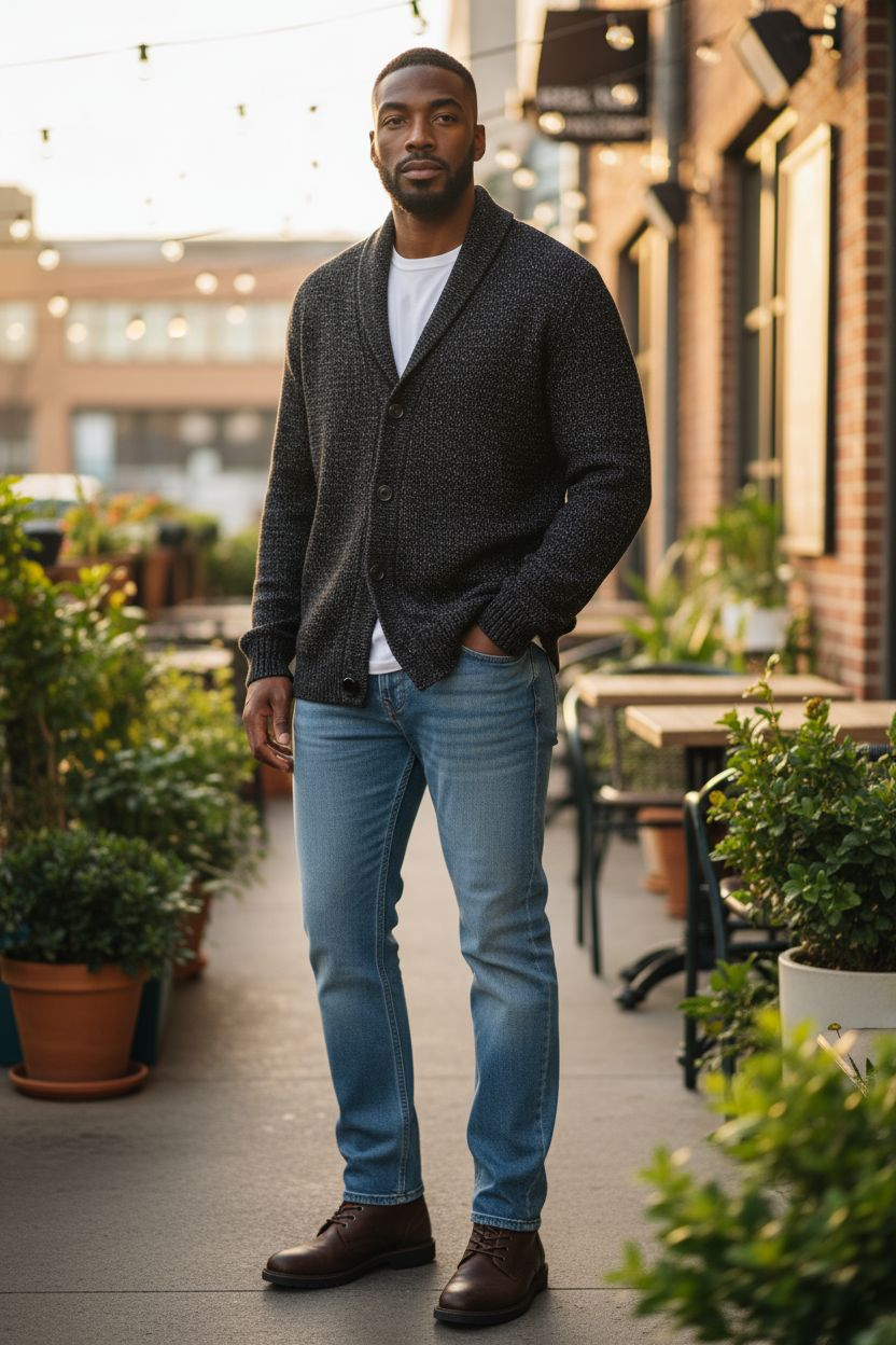 Mens Express Collared Cardigan