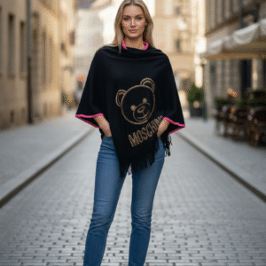Ladies Moschino Studded Bear Scarf