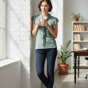 Alternative view of Ladies Ralph Lauren Tie-Bow Blouse